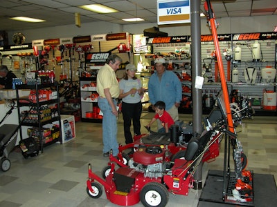 Showroom of a power equipment dealership that sells both Echo and Shindaiwa products