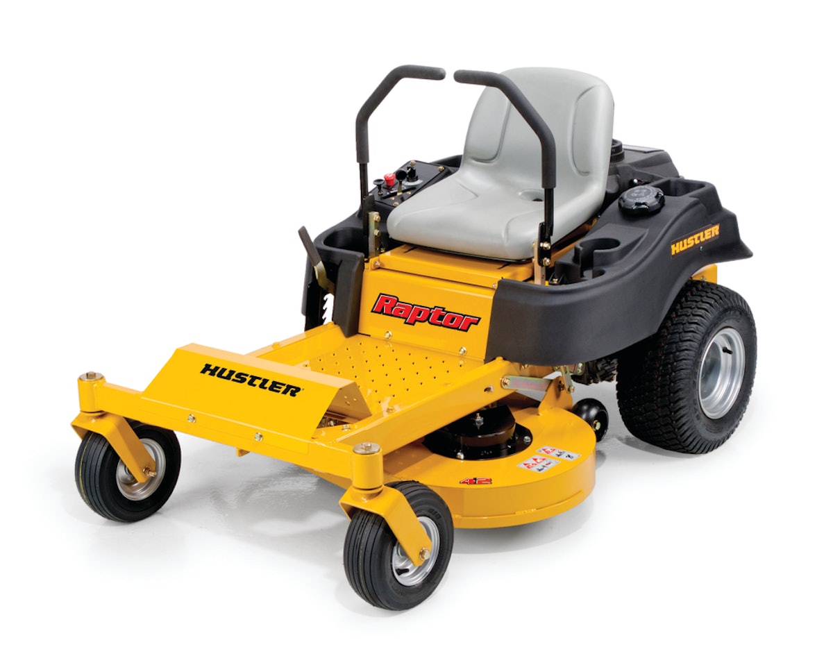 Hustler ride online on mower