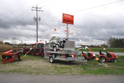 Roadside 'Kubota' signage at a Kubota dealership