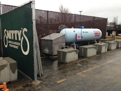Propane tank at Smitty's Lawn & Garden Equipment in Olathe, KS.