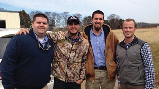 Jason Fawcett (far left) and Luke Bryan