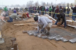 Paver installation is one of many competitions at Student Career Days.
