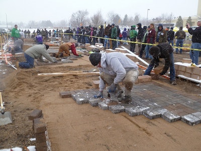 Paver installation is one of many competitions at Student Career Days.