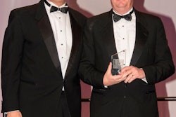 Parke Kallenberg, vice president of training (left) and Mark Lenahan, director of training & development, accept the Training Magazine award for ValleyCrest Landscape Companies at a reception hosted by the magazine.