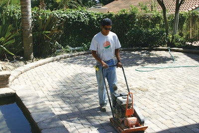 You want a bit smaller, lighter machine when compacting the pavers themselves.