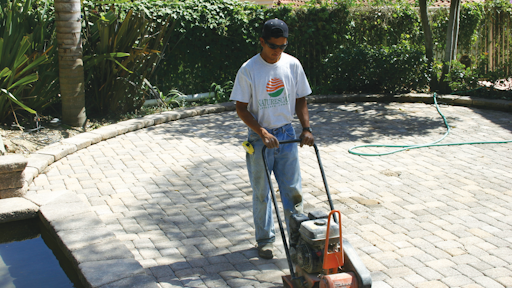 You want a bit smaller, lighter machine when compacting the pavers themselves.