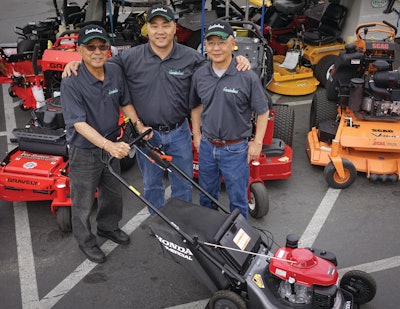 Gardenland Power Equipment owners from left to right: Ray Matsumoto, Richard Ogawa, Glenn Kurimoto