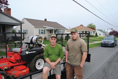 Timothy R. Finn and son Timothy J. Finn are looking to growth both the lawn and pest sides of their four-year-old business.