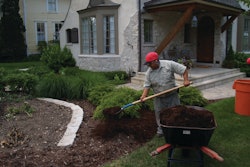 Mulching is considered a 'landscaping' task by most insurance carriers.