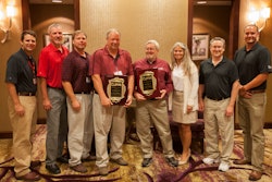 From left to right: Blaine Fields, Country Clipper National Sales Manager; Darrell Viergever, Boettcher Supply; Galen Pahls, Boettcher Supply; Jay Eck, Boettcher Supply; Jeff Conniff, Conniff Sales; Cheri Conniff, Conniff Sales; Carl Shivvers, Country Clipper President; Ian Gilworth, Country Clipper Territory Manager