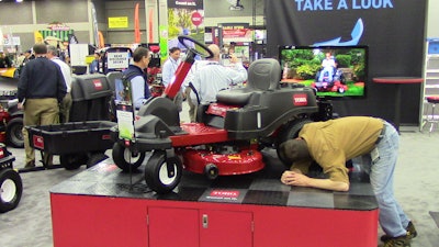 Toro TimeCutter zero-turn mower with steering wheel configuration
