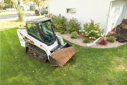 Bobcat T450 Compact Track Loader Hauling Dirt