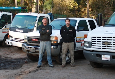 Josh Bishop (right) with foreman Matt Long, who has been with the company for five-plus years. Landscape Innovations was #4 on our 2014 Landscape Industry Hidden Gems list.