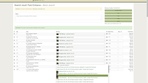 The expanded search results page allows you to see what plants are coming from which nurseries and at what price. You can also view what the plant looks like if the nursery included an image.