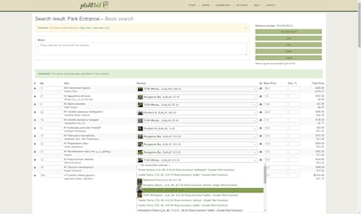 The expanded search results page allows you to see what plants are coming from which nurseries and at what price. You can also view what the plant looks like if the nursery included an image.