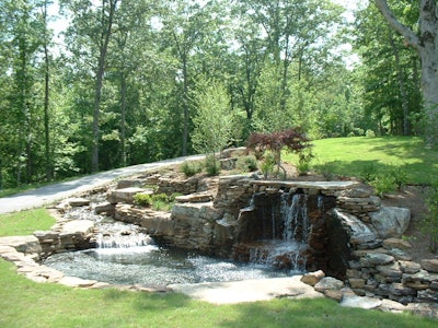 Michael Hatcher & Associates was asked to design and create a landscape that appeals to the senses as one rolls up the driveway. The 'solution' included boulders and waterfalls, and various textures, colors and forms that tie into the native landscape.
