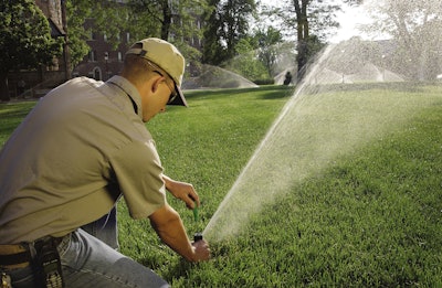 Rotors and heads now have individual adjustments for pressure regulation, spray direction and volume for more efficient use of water. (Photo courtesy of Rain Bird.)