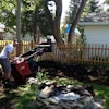 A Toro Dingo mini-loader was used to help build a backyard patio and fire pit.