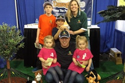 Jonathan Stewart with wife Andrea and children at the Super Pet Expo this past March.