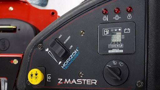 Toro's Horizon is an onboard intelligence platform that allows communication between key systems on the mower. Toro subsidiary Exmark offers a similar RED Technology on several of its mowers.