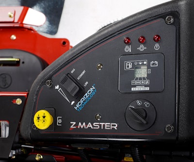Toro's Horizon is an onboard intelligence platform that allows communication between key systems on the mower. Toro subsidiary Exmark offers a similar RED Technology on several of its mowers.