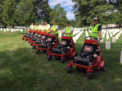 Toro Helps Aerate Arlington National Cemetery