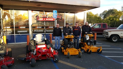 Citrus Heights Saw & Mower has been a family-run business since it opened in 1965. Left to right: Gary Cook, Ryan Cook, John Cook and Rich Crumley.