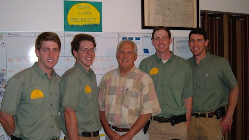 The Germann brothers in 2015 with business consultant Ed Laflamme. From left: Scott and Chris Germann, Ed Laflamme, Philip and Kyle Germann.