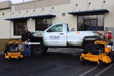 Fred Mathis outside of Titan Construction Supply.