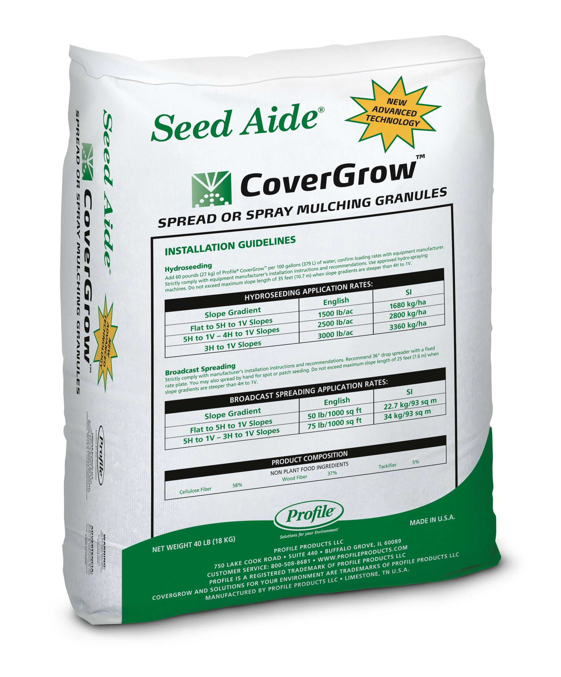 40 LBS Cover Grow Seed Aide Water Retaining Seed Starting Mulch 