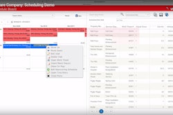 Aspire Software's Scheduling Assistant creates 'tickets' based on the estimates you win, and then helps to ensure that each ticket is placed on a schedule somewhere. Aspire supports multiple schedule boards by route or department manager. You simply drag and drop tickets (right) onto the board (left) to assign a service/job to a crew.