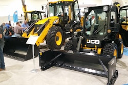JCB loaders with pushers and buckets