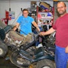 Joe Roske with son, Nick. 'He is my right-hand man in the shop when he is not busy with school, soccer, band, or mowing yards with his older brother, Derek,' Joe tells.