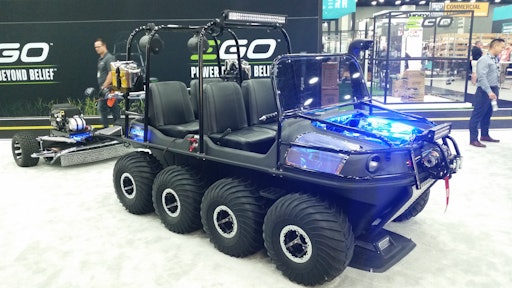 Kohler has a history of displaying cool products at GIE+EXPO. At GIE+EXPO 2016 it was a powerhouse Argo XTV powered by a Kohler Aegis engine.