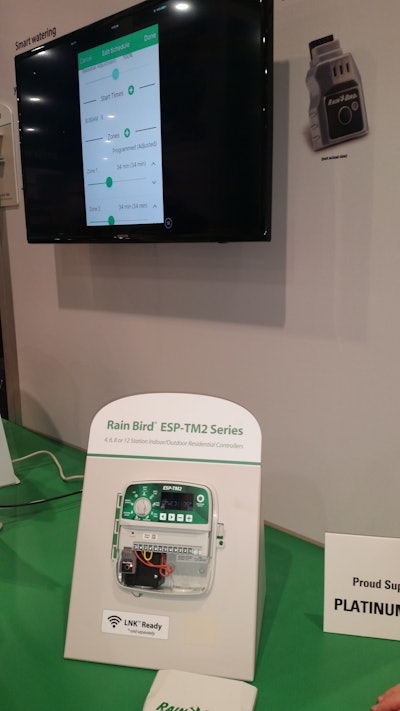 Rain Bird showed its new LNK WiFi Module and mobile app at the 2016 Irrigation Show.