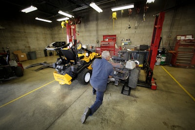 A service technician at American Pride Power Equipment in Zanesville, OH.