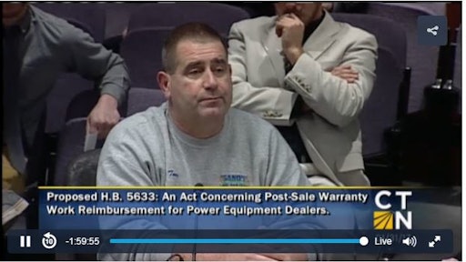 Tony Gargano of Gano's Power Equipment testifies before the January 31, 2017 Connecticut General Assembly.