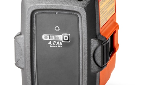 Ah x V = Wh, the vital spec that tells you how much power the battery can discharge and for how long. Pictured is Husqvarna's BLi20 battery.
