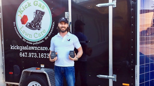 Demian Trudeau, owner of Kick Gas Lawn Care