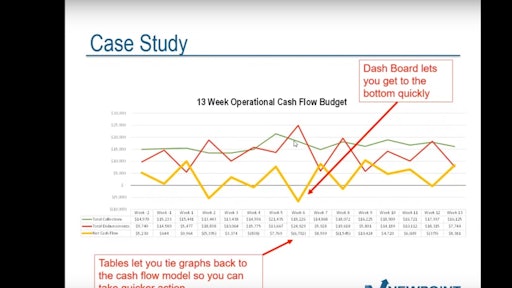 Example of Cash Flow Launcher's dashboard report