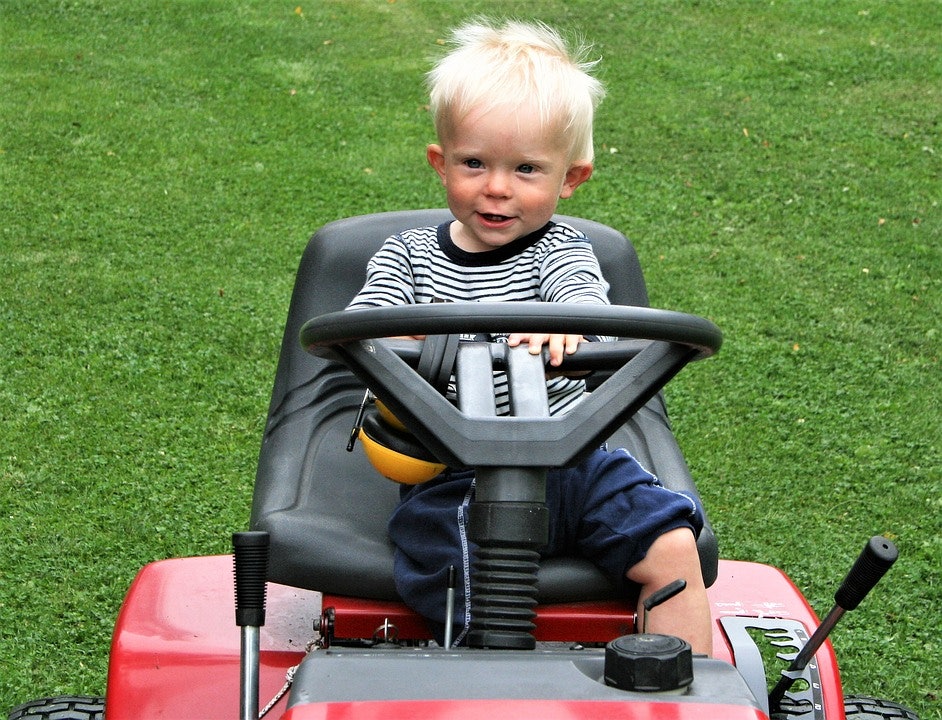 Children's sit outlet on lawn mower