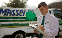 Massey's irrigation service begins with an inspection of the customer's existing system.