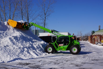 Telehandlers Transforming the Snow Removal Industry From: Applied Machinery  Sales (AMS-Merlo)