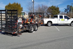 Buyers Products’ landscape trailer racks save time as employees know where to look for specific equipment on each trailer.