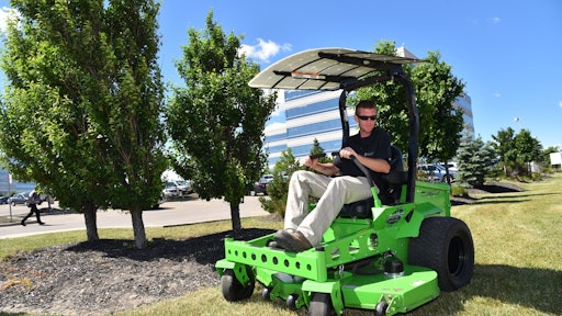 Joe Conrad, president of Mean Green Products, says that more and more professional users are becoming open to the concept of electric riding mowers.