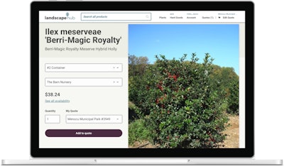 Pictured is an example of a product listing on LandscapeHub.