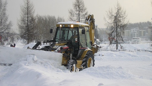 Backhoe Plowing Snow Jyväskylä