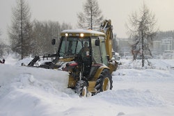 Backhoe Plowing Snow Jyväskylä