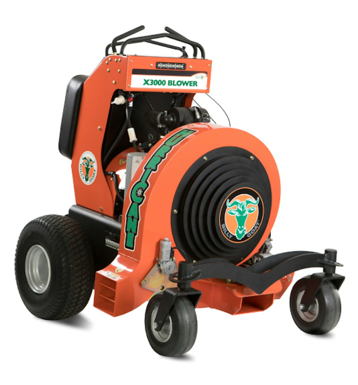Billy Goat Hurricane X3000 and Z3000 zero-turn radius stand