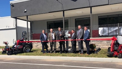 For the ribbon cutting (left to right): Don Klenk, VP of Operations, Briggs & Stratton; Michael Reese, Regional Director of Empire State Development Mohawk Valley Regional Office ; Todd Teske, Chairman, President and CEO, Briggs & Stratton; Harold Redman, SVP and President - Turf & Consumer Products, Briggs & Stratton; Jeremy Sanders, Vice President of Sales - Turf & Consumer Products, Briggs & Stratton; Tom Burkard, Vice President Product Management, Briggs & Stratton